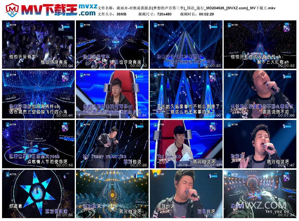 虞雨舟-对他说我愿意(梦想的声音第三季)_国语_流行_MD204926